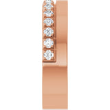 14K Gold Round Lab-Grown Diamond Single Sided Stepped-Edge Anniversary Band – 2.5 mm Stones - Rose Gold - view 4