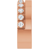 14K Gold Round Lab-Grown Diamond Single Sided Stepped-Edge Anniversary Band – 2.5 mm Stones - Rose Gold - view 4
