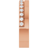 14K Gold Round Natural Diamond Single Sided Stepped-Edge Anniversary Band – 2.5 mm Stones (1 CTW) - Rose Gold - view 4
