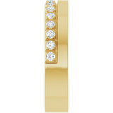 14K Gold Round Lab-Grown Diamond Single Sided Stepped-Edge Anniversary Band – 2.5 mm Stones (1 CTW) - Yellow Gold - view 4