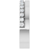 14K Gold Round Lab-Grown Diamond Single Sided Stepped-Edge Anniversary Band – 2.5 mm Stones (1 CTW) - White Gold - view 4