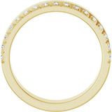 14K Gold Round Natural Diamond Single Sided Stepped-Edge Anniversary Band – 2.5 mm Stones (1 CTW) - Yellow Gold - view 2