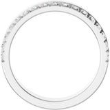 14K Gold Round Lab-Grown Diamond Single Sided Stepped-Edge Anniversary Band – 2.5 mm Stones (1 CTW) - White Gold - view 2