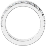 14K Gold Round Natural Diamond Single Sided Stepped-Edge Anniversary Band – 2.5 mm Stones - White Gold - view 2