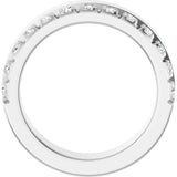 14K Gold Round Lab-Grown Diamond Single Sided Stepped-Edge Anniversary Band – 2.5 mm Stones - White Gold - view 2