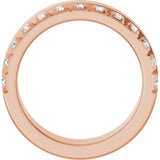 14K Gold Round Lab-Grown Diamond Single Sided Stepped-Edge Anniversary Band – 2.5 mm Stones - Rose Gold - view 2