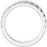 14K Gold Round Lab-Grown Diamond Single Sided Stepped-Edge Anniversary Band – 2.5 mm Stones - White Gold - view 2