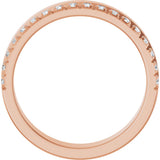 14K Gold Round Lab-Grown Diamond Single Sided Stepped-Edge Anniversary Band – 2.5 mm Stones (1 CTW) - Rose Gold - view 2