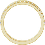 14K Gold Round Lab-Grown Diamond Single Sided Stepped-Edge Anniversary Band – 2.5 mm Stones (1 CTW) - Yellow Gold - view 2
