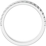 14K Gold Round Lab-Grown Diamond Single Sided Stepped-Edge Anniversary Band – 2.5 mm Stones (1 CTW) - White Gold - view 2