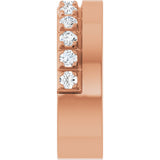 14K Gold Round Lab-Grown Diamond Single Sided Stepped-Edge Anniversary Band – 2.5 mm Stones - Rose Gold - view 4