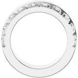 14K Gold Round Lab-Grown Diamond Single Sided Stepped-Edge Anniversary Band – 3 mm Stones - White Gold - view 2