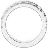 14K Gold Round Natural Diamond Single Sided Stepped-Edge Anniversary Band – 2.5 mm Stones - White Gold - view 2