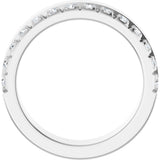 14K Gold Round Natural Diamond Single Sided Stepped-Edge Anniversary Band – 2.5 mm Stones - White Gold - view 2