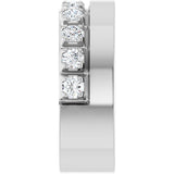 14K Gold Round Natural Diamond Single Sided Stepped-Edge Anniversary Band – 2.5 mm Stones - White Gold - view 4