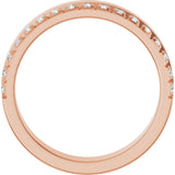 14K Gold Round Lab-Grown Diamond Single Sided Stepped-Edge Anniversary Band – 2.5 mm Stones (1 CTW) - Rose Gold - view 2