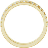 14K Gold Round Natural Diamond Single Sided Stepped-Edge Anniversary Band – 2.5 mm Stones (1 CTW) - Yellow Gold - view 2