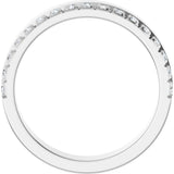 14K Gold Round Natural Diamond Single Sided Stepped-Edge Anniversary Band – 2.5 mm Stones (1 CTW) - White Gold - view 2