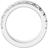 14K Gold Round Lab-Grown Diamond Single Sided Stepped-Edge Anniversary Band – 2.5 mm Stones - White Gold - view 2