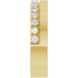 14K Gold Round Lab-Grown Diamond Single Sided Stepped-Edge Anniversary Band – 3 mm Stones (1 1/3 CTW) - Yellow Gold - view 4