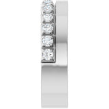 14K Gold Round Lab-Grown Diamond Single Sided Stepped-Edge Anniversary Band – 2.5 mm Stones - White Gold - view 4