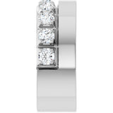14K Gold Round Lab-Grown Diamond Single Sided Stepped-Edge Anniversary Band – 3 mm Stones - White Gold - view 4