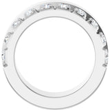 14K Gold Round Lab-Grown Diamond Single Sided Stepped-Edge Anniversary Band – 3 mm Stones - White Gold - view 2