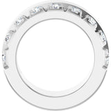 14K Gold Round Natural Diamond Single Sided Stepped-Edge Anniversary Band – 3 mm Stones - White Gold - view 2