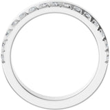14K Gold Round Lab-Grown Diamond Single Sided Stepped-Edge Anniversary Band – 2.5 mm Stones - White Gold - view 2