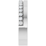 14K Gold Round Lab-Grown Diamond Single Sided Stepped-Edge Anniversary Band – 2.5 mm Stones (1 CTW) - White Gold - view 4