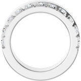 14K Gold Round Lab-Grown Diamond Single Sided Stepped-Edge Anniversary Band – 2.5 mm Stones - White Gold - view 2