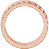 14K Gold Round Lab-Grown Diamond Single Sided Stepped-Edge Anniversary Band – 2.5 mm Stones - Rose Gold - view 2