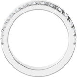 14K Gold Round Natural Diamond Single Sided Stepped-Edge Anniversary Band – 2.5 mm Stones - White Gold - view 2