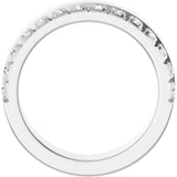 14K Gold Round Lab-Grown Diamond Single Sided Stepped-Edge Anniversary Band – 2.5 mm Stones - White Gold - view 2