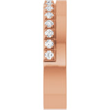 14K Gold Round Lab-Grown Diamond Single Sided Stepped-Edge Anniversary Band – 2.5 mm Stones (1 CTW) - Rose Gold - view 4
