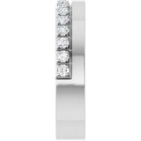 14K Gold Round Natural Diamond Single Sided Stepped-Edge Anniversary Band – 2.5 mm Stones (1 CTW) - White Gold - view 4