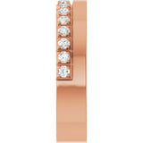 14K Gold Round Lab-Grown Diamond Single Sided Stepped-Edge Anniversary Band – 2.5 mm Stones (1 CTW) - Rose Gold - view 4