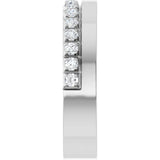 14K Gold Round Lab-Grown Diamond Single Sided Stepped-Edge Anniversary Band – 2.5 mm Stones (1 CTW) - White Gold - view 4