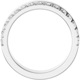 14K Gold Round Lab-Grown Diamond Single Sided Stepped-Edge Anniversary Band – 2.5 mm Stones - White Gold - view 2