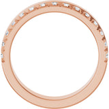 14K Gold Round Lab-Grown Diamond Single Sided Stepped-Edge Anniversary Band – 2.5 mm Stones - Rose Gold - view 2