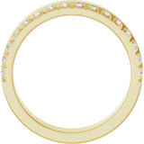 14K Gold Round Lab-Grown Diamond Single Sided Stepped-Edge Anniversary Band – 2.5 mm Stones (1 CTW) - Yellow Gold - view 2