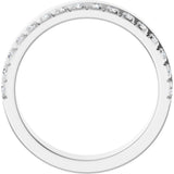 14K Gold Round Lab-Grown Diamond Single Sided Stepped-Edge Anniversary Band – 2.5 mm Stones (1 CTW) - White Gold - view 2