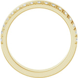 14K Gold Round Lab-Grown Diamond Single Sided Stepped-Edge Anniversary Band – 2.5 mm Stones (1 CTW) - Yellow Gold - view 2