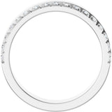 14K Gold Round Natural Diamond Single Sided Stepped-Edge Anniversary Band – 2.5 mm Stones (1 CTW) - White Gold - view 2
