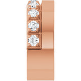 14K Gold Round Lab-Grown Diamond Single Sided Stepped-Edge Anniversary Band – 3 mm Stones - Rose Gold - view 4