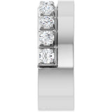 14K Gold Round Lab-Grown Diamond Single Sided Stepped-Edge Anniversary Band – 3 mm Stones - White Gold - view 4