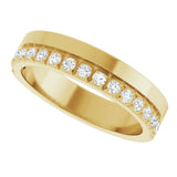 14K Gold Round Lab-Grown Diamond Single Sided Stepped-Edge Anniversary Band – 2.5 mm Stones (1 CTW) - Yellow Gold - view 5