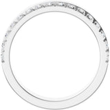 14K Gold Round Natural Diamond Single Sided Stepped-Edge Anniversary Band – 2.5 mm Stones (1 CTW) - White Gold - view 2