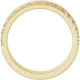 14K Gold Round Natural Diamond Single Sided Stepped-Edge Anniversary Band – 2.5 mm Stones (1 CTW) - Yellow Gold - view 2