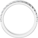 14K Gold Round Natural Diamond Single Sided Stepped-Edge Anniversary Band – 2.5 mm Stones (1 CTW) - White Gold - view 2